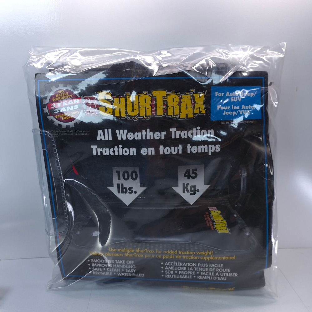 ShurTrax 10036 All Weather Traction Bag 100lb Water Filled Auto Jeep SUV Black